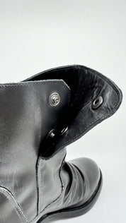 Tronchetto in pelle nera vintage made in Italy ho
