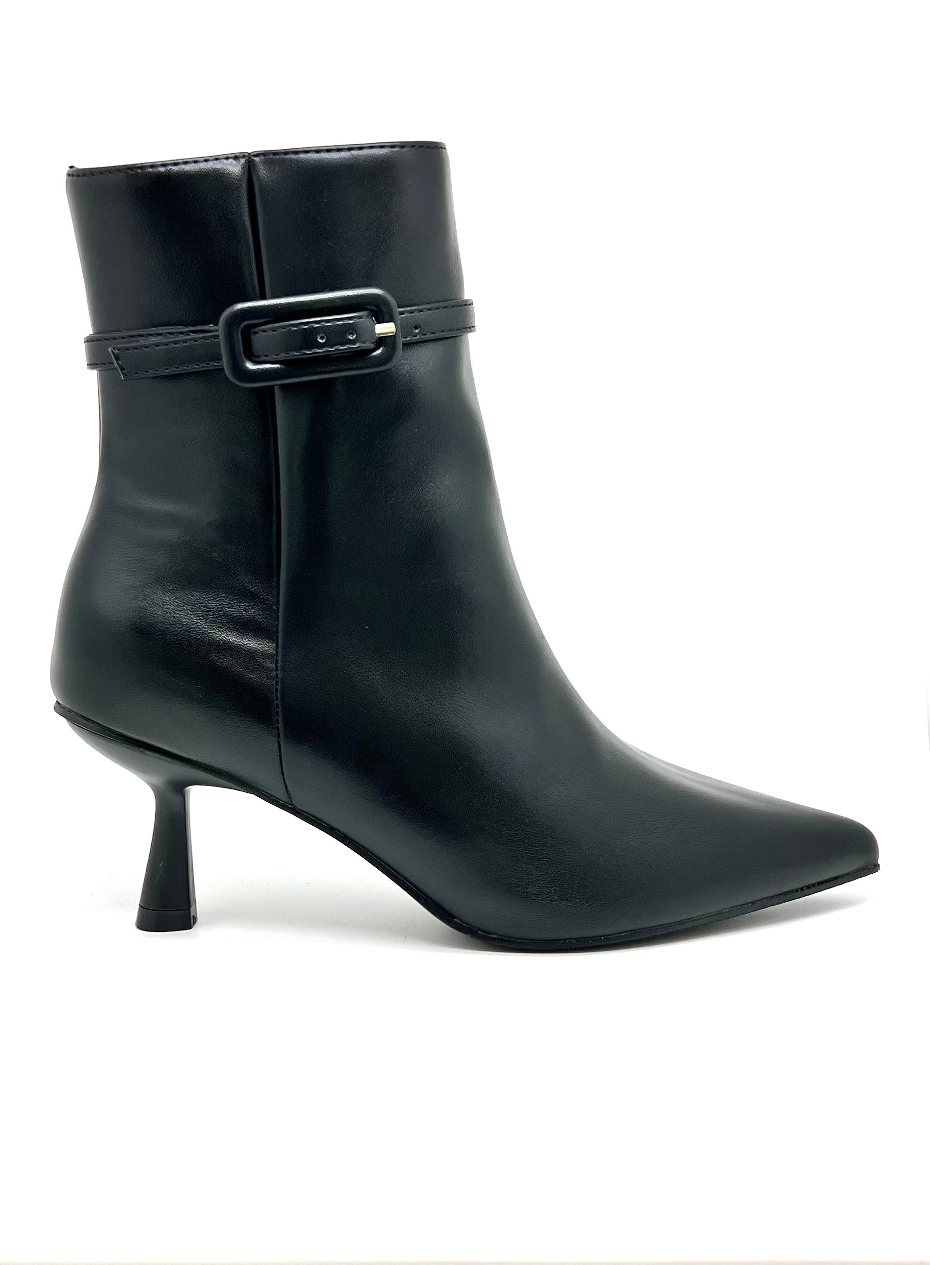 Stivaletto pelle nero Sharon