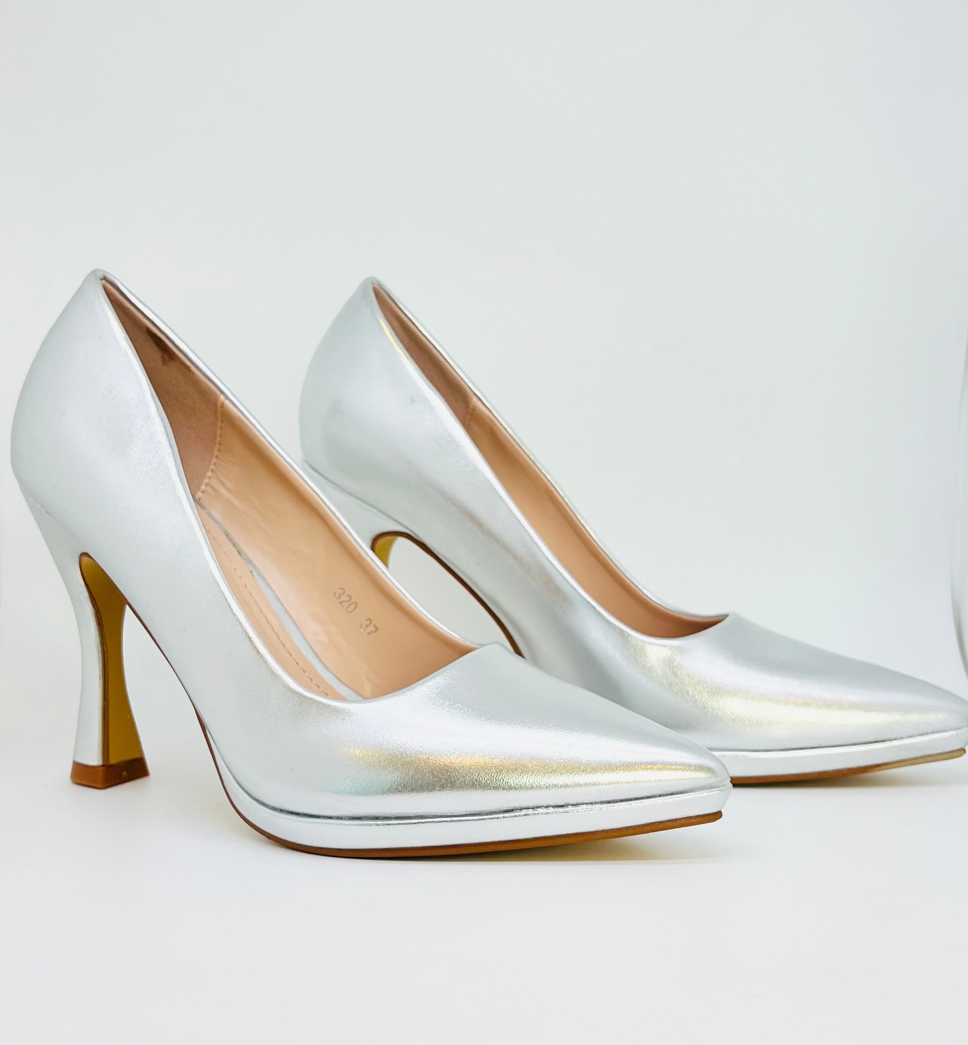 Décolleté argento tacco 100