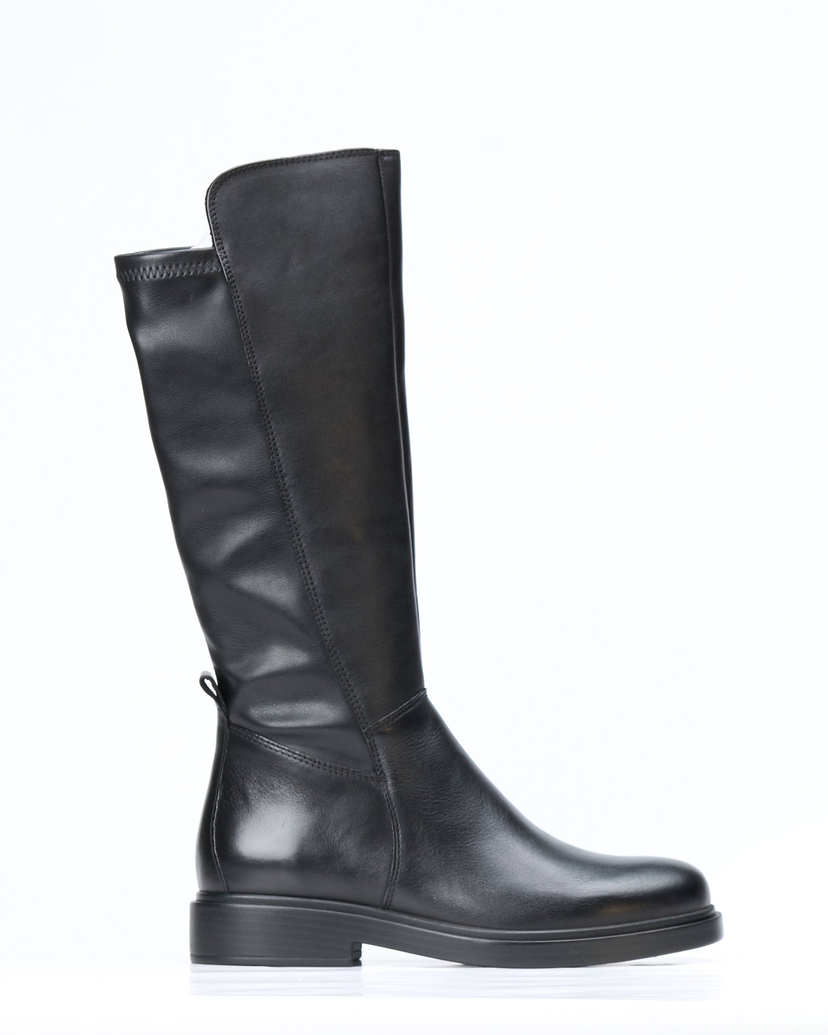 Stivale pelle elasticizzato nero