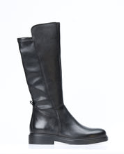 Stivale pelle elasticizzato nero