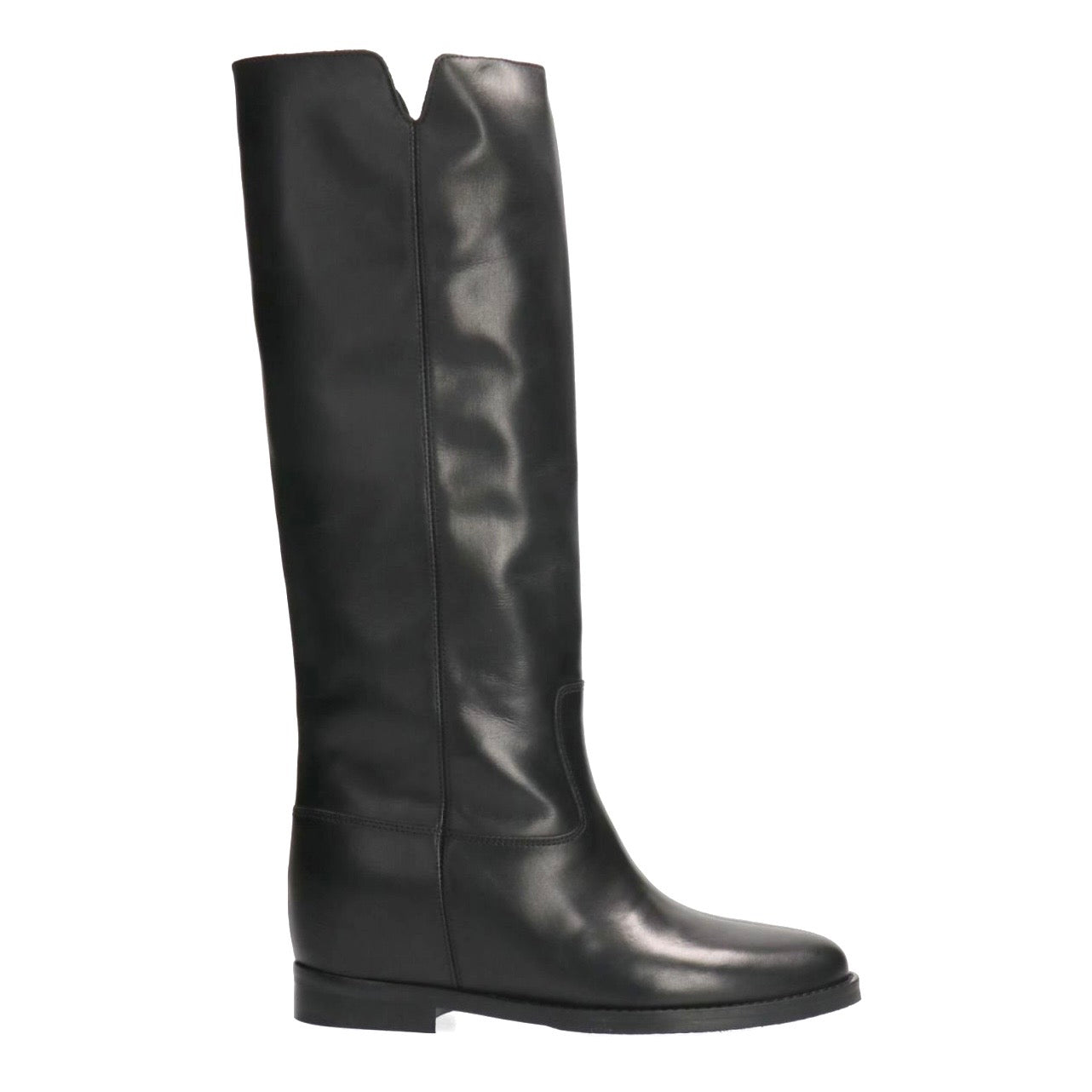 Stivale V in pelle nero