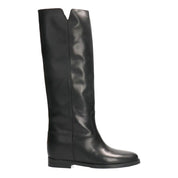 Stivale V in pelle nero