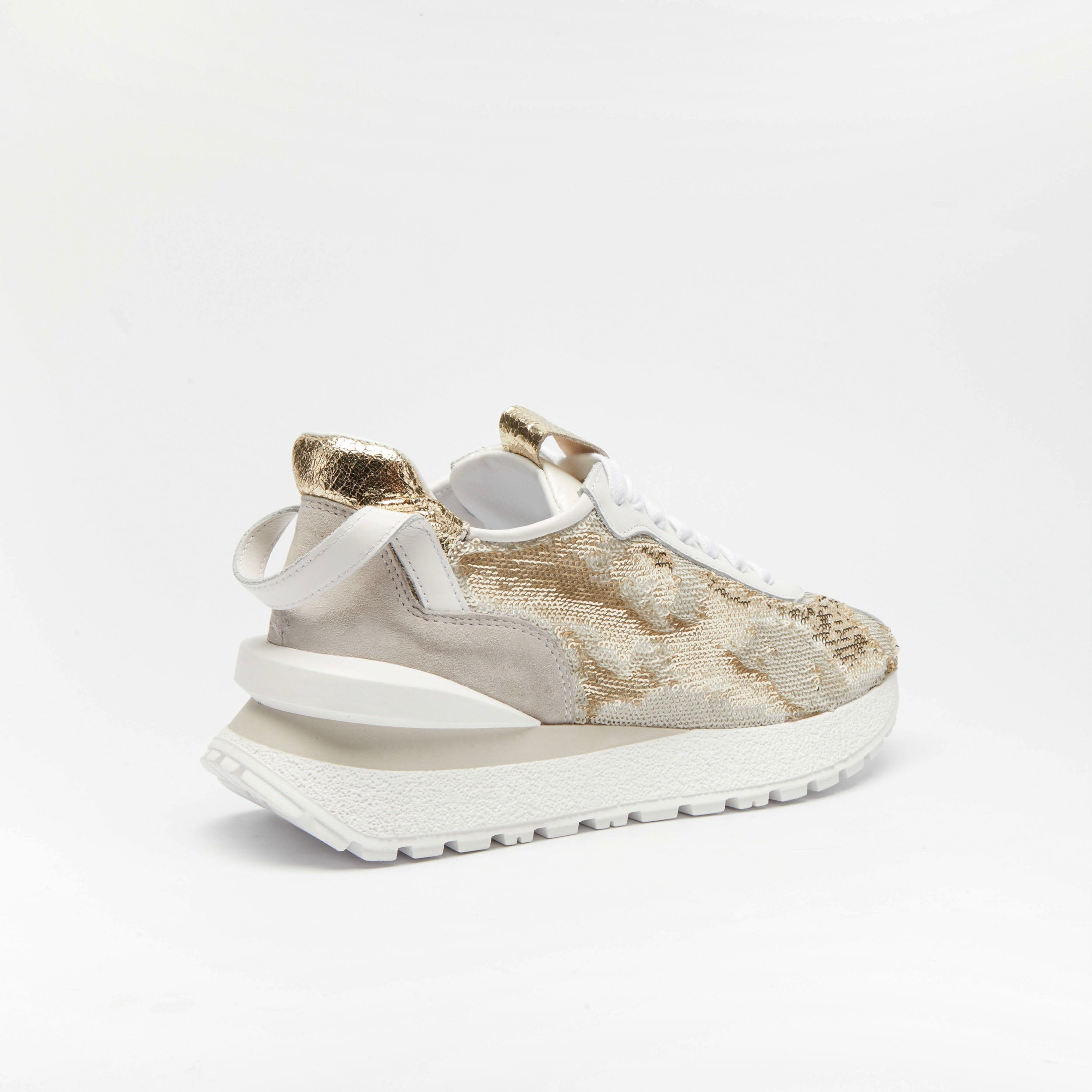 Sneakers paillettes bianca/oro MIMMU