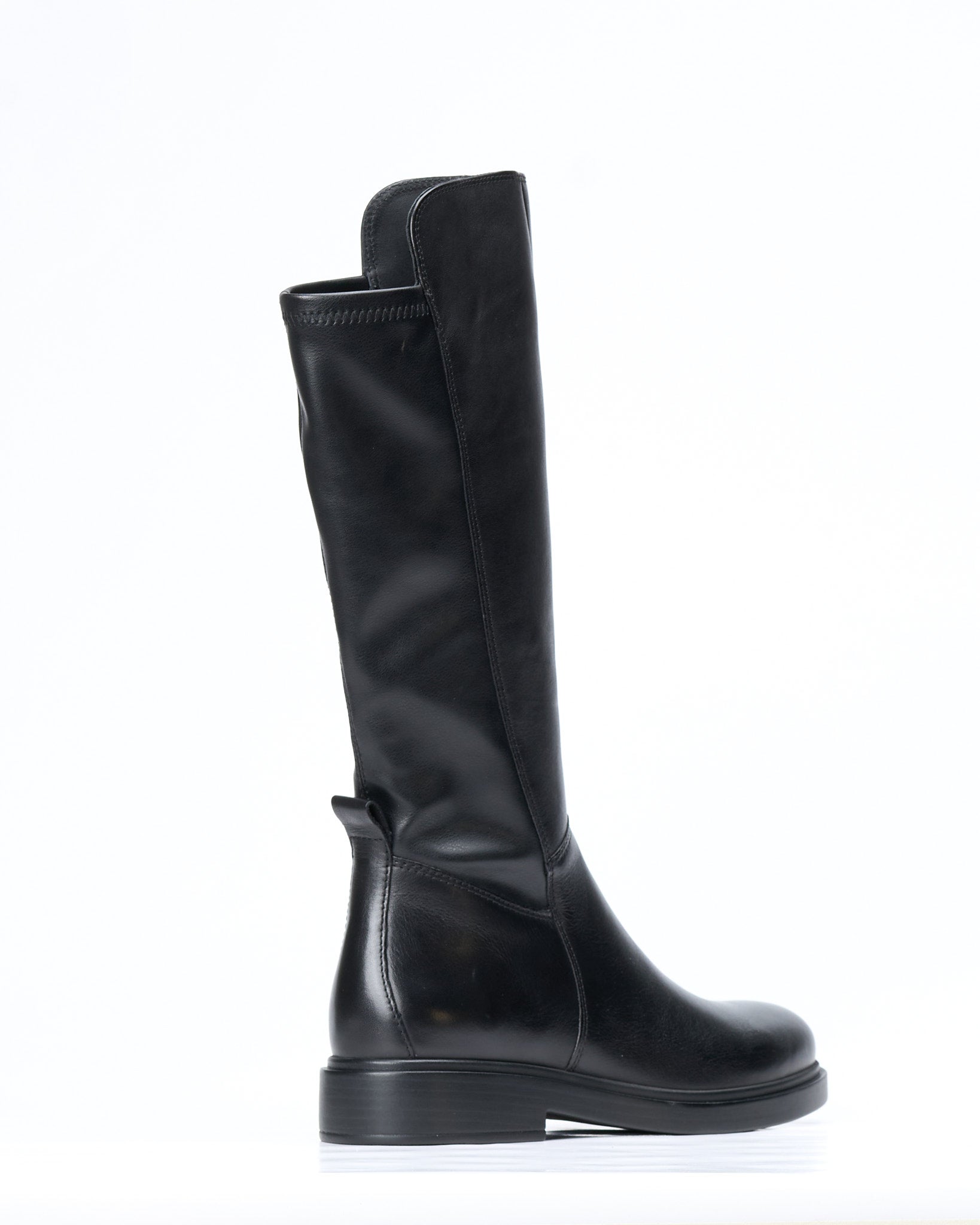 Stivale pelle elasticizzato nero