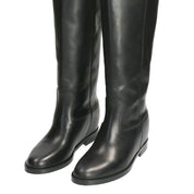 Stivale V in pelle nero