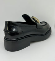 Mocassino VSL nero Gold Buckle