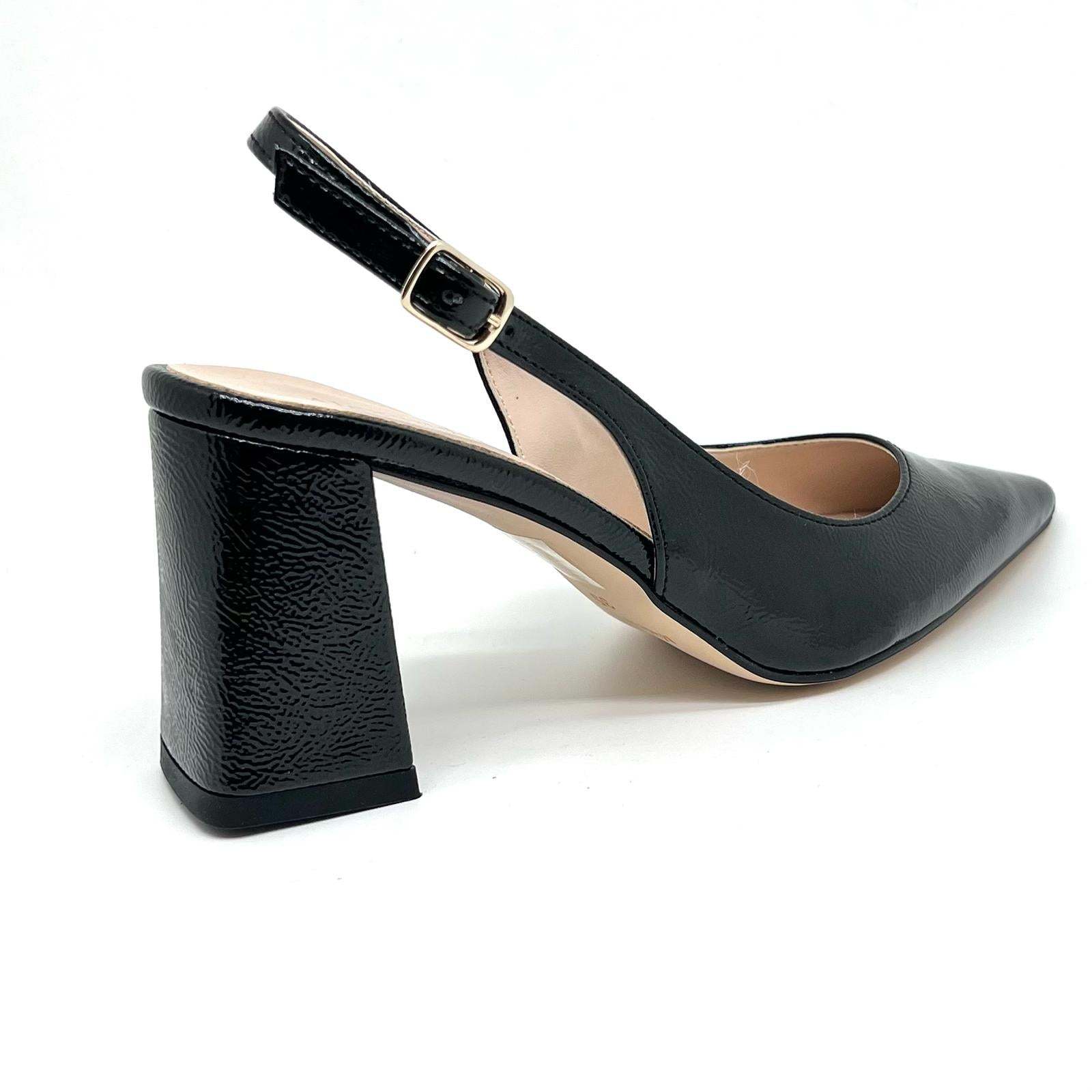 Chanel tacco doppio in vernice nera