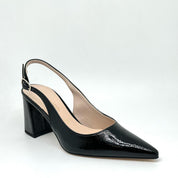Chanel tacco doppio in vernice nera