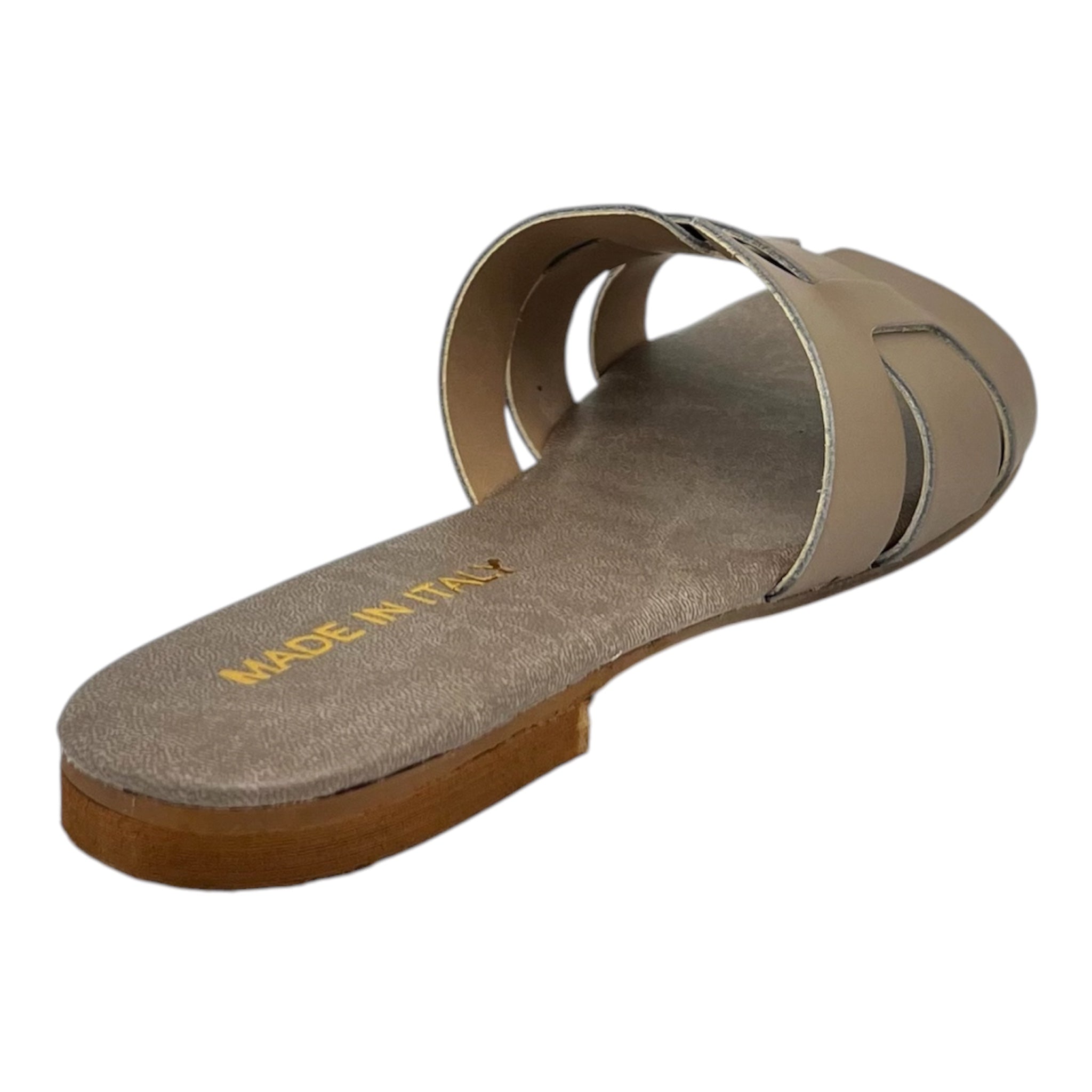 Ciabattina pelle taupe made in Italy Kim