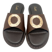 Ciabatta fascia pelle moro Judit
