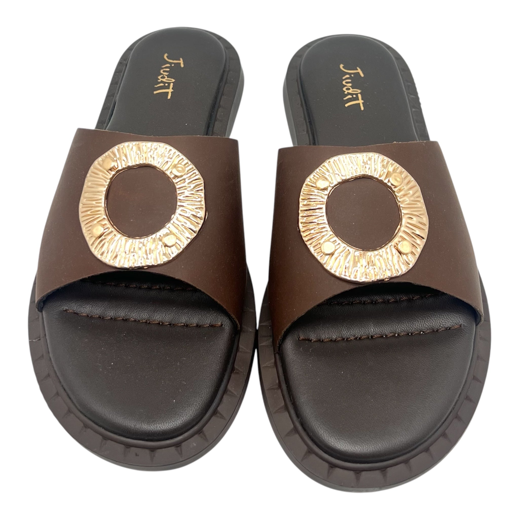 Ciabatta fascia pelle moro Judit