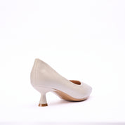 Décolleté in pelle bianco latte