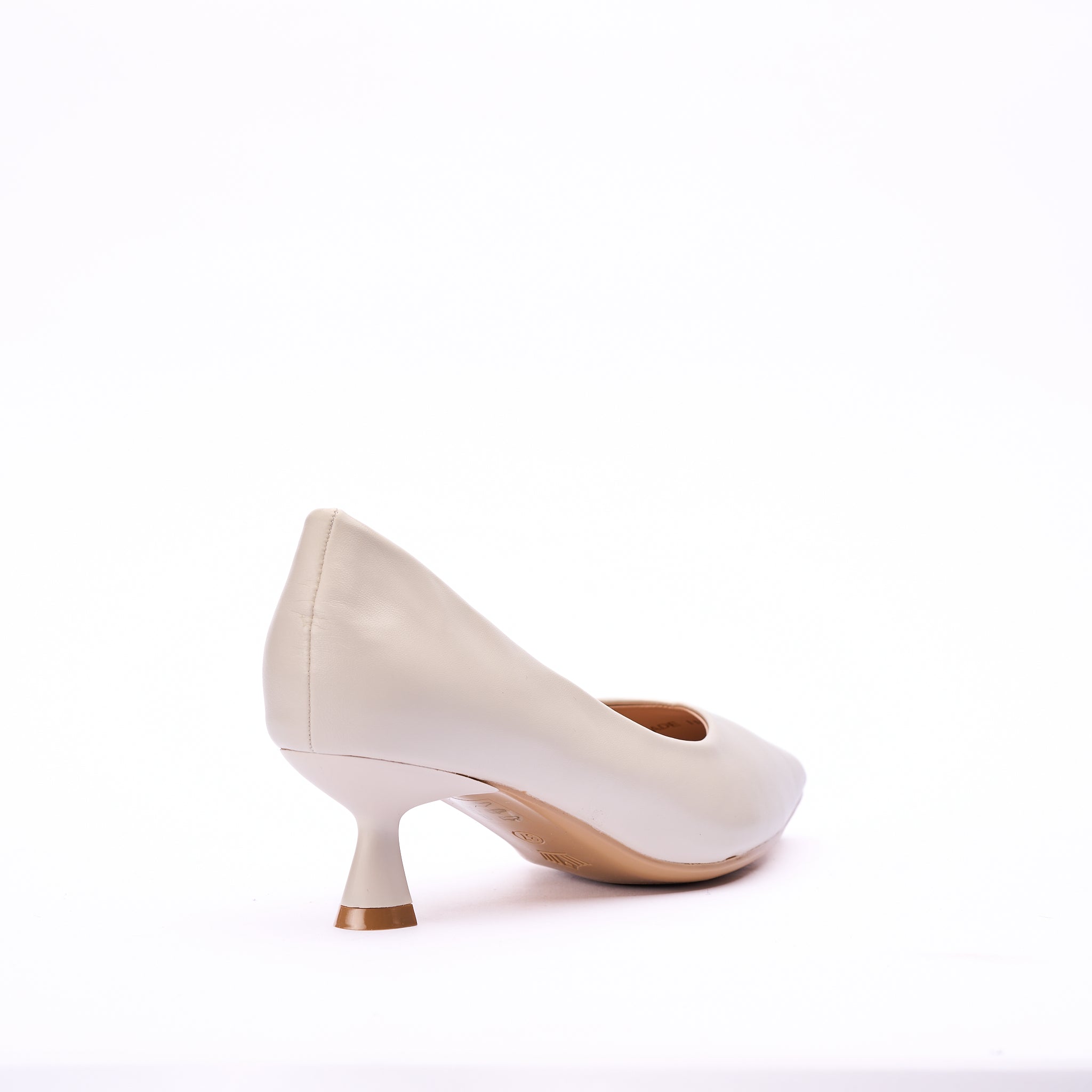 Décolleté in pelle bianco latte