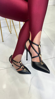 Décolleté pelle nero Albano