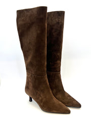 Stivale camoscio moro tacco 5 cm