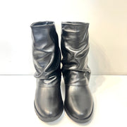 Stivaletto pelle nero zeppa