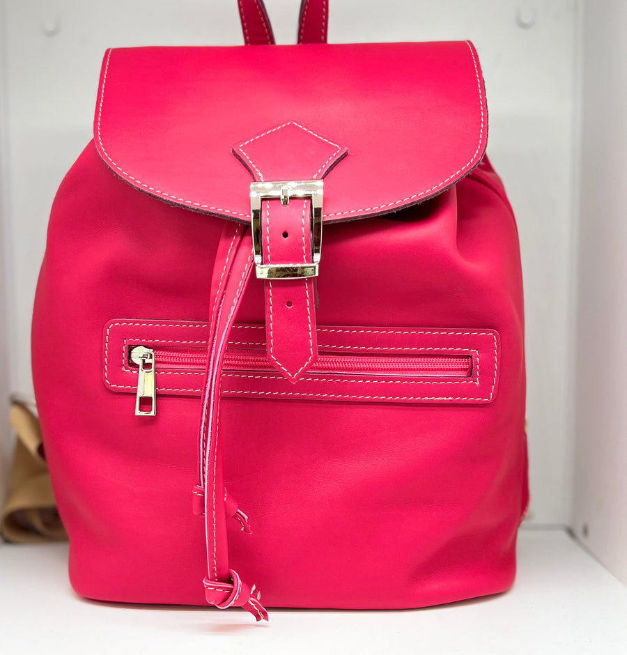 Zaino pelle fuxia made in Italy