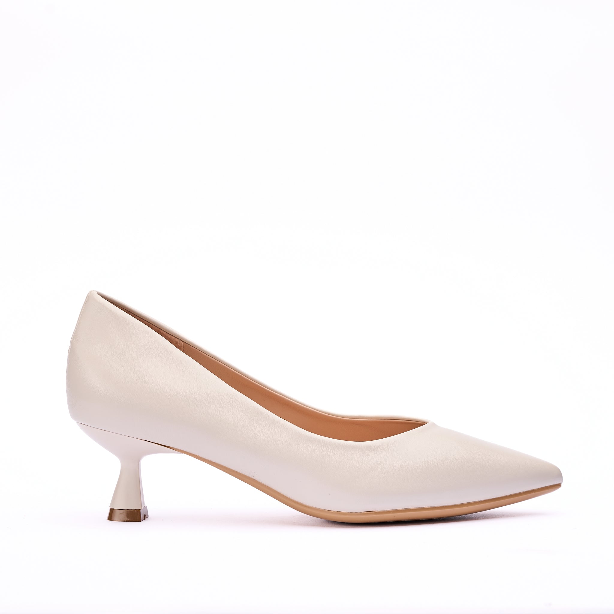 Décolleté in pelle bianco latte