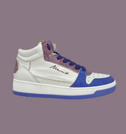 Sneaker pelle bianca e viola Meline’ made in Italy