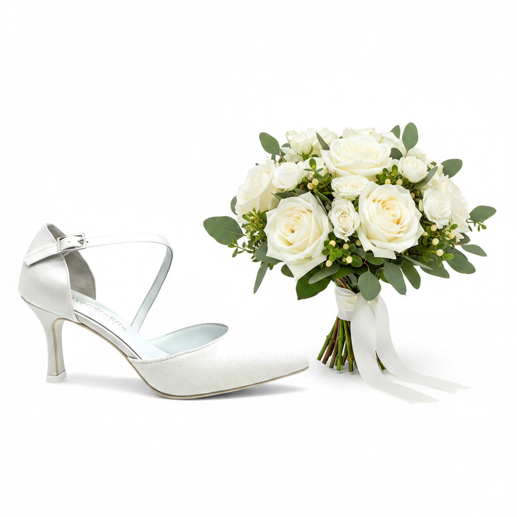 Scarpa sposa in glitter seta Chicca