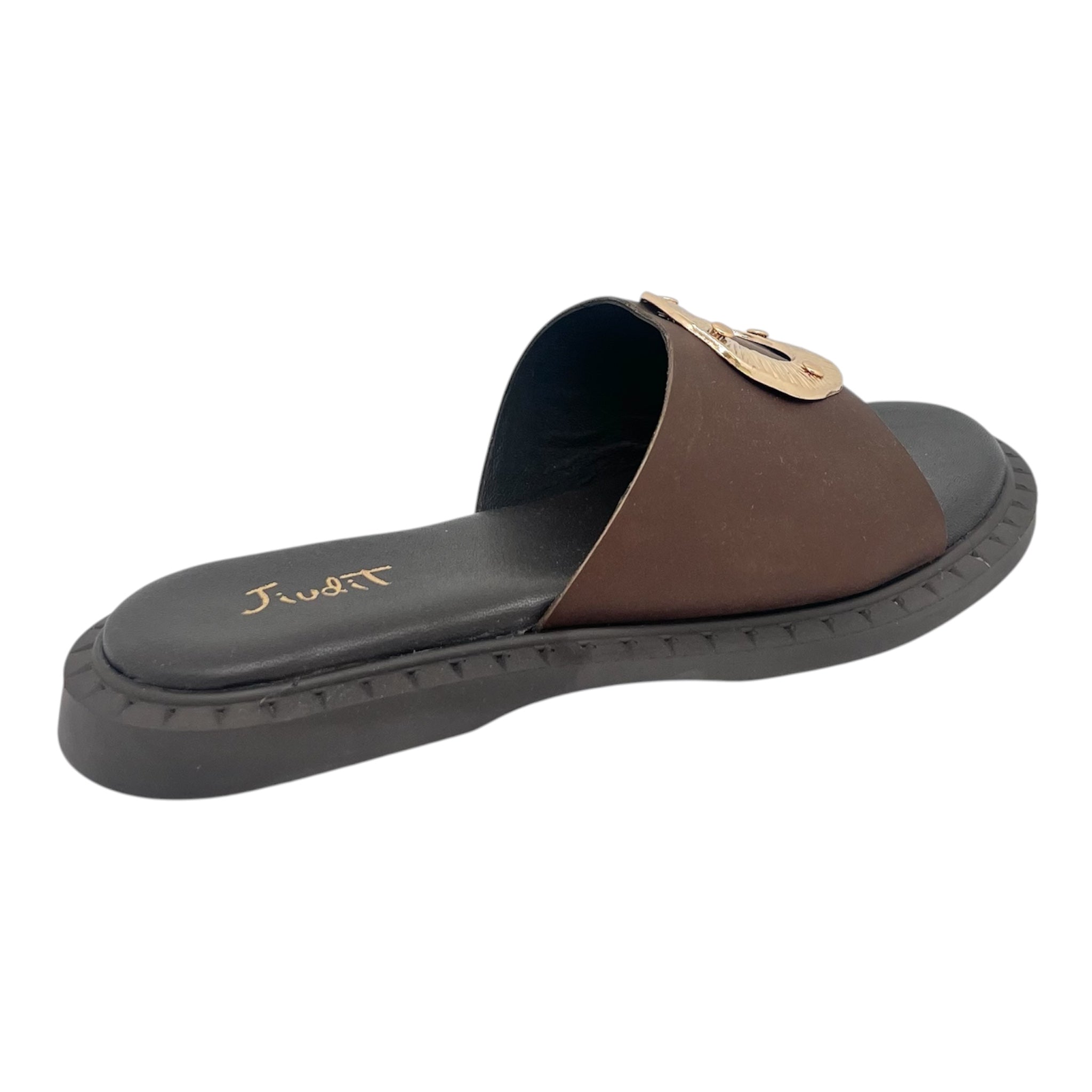 Ciabatta fascia pelle moro Judit