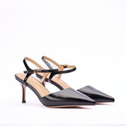 Décolleté pelle nero tacco 70