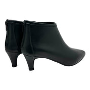 TRONCHETTO NERO PUNTA AFFUSOLATA TACCO KITTEN - 100% Pelle Made in Italy