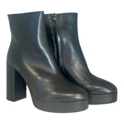 Stivaletto pelle nero con plateau