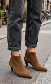 ALEX CUOIO - Tronchetto Kitten Heel in Camoscio Tobacco