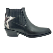Tronchetto Star nero pelle vintage