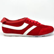 Sneakers Made in Italy camoscio rosso