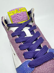 Sneaker pelle bianca e viola Meline’ made in Italy