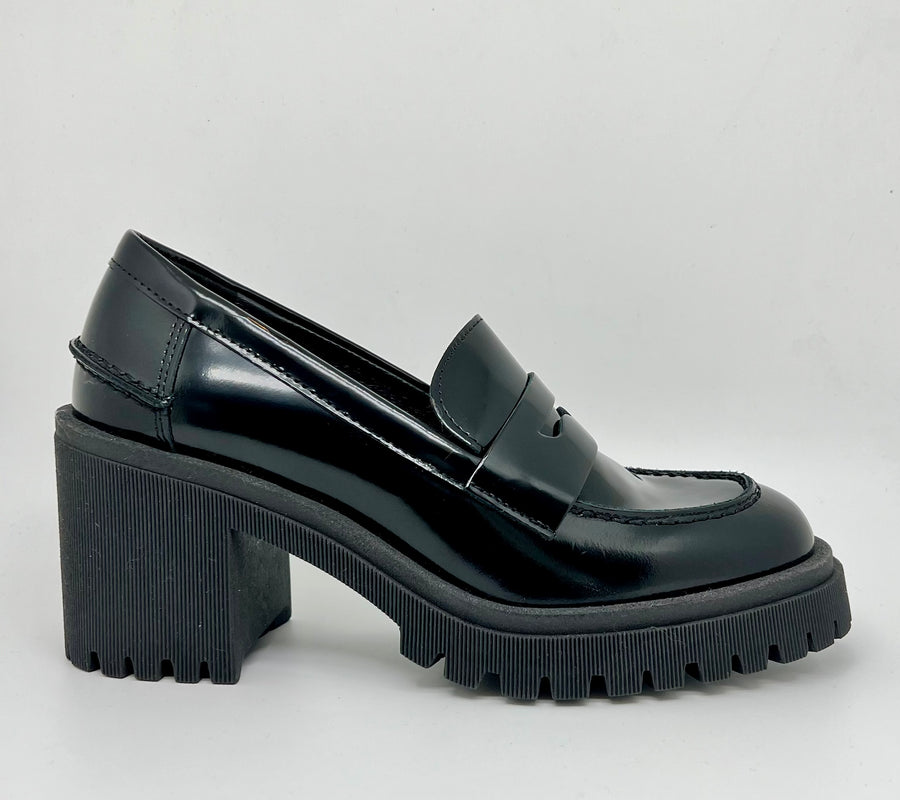 Mocassino nero in pelle made in Italy