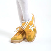 Sneakers pelle gialla made in Italy