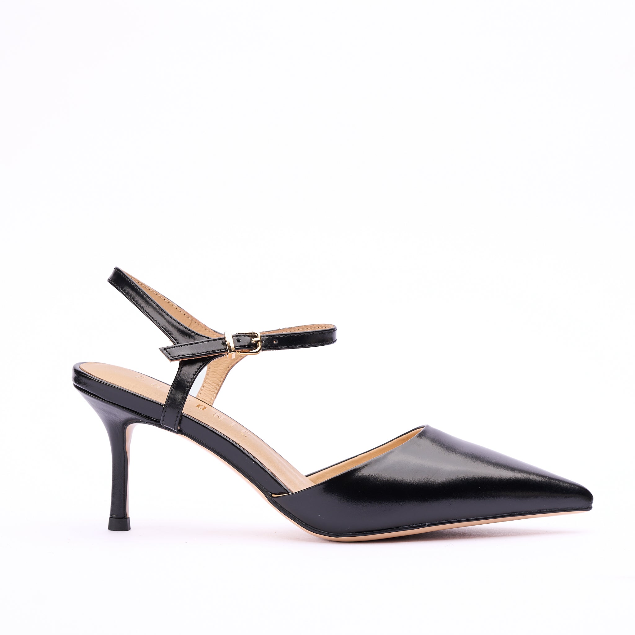 Décolleté pelle nero tacco 70