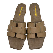 Ciabattina pelle taupe made in Italy Kim