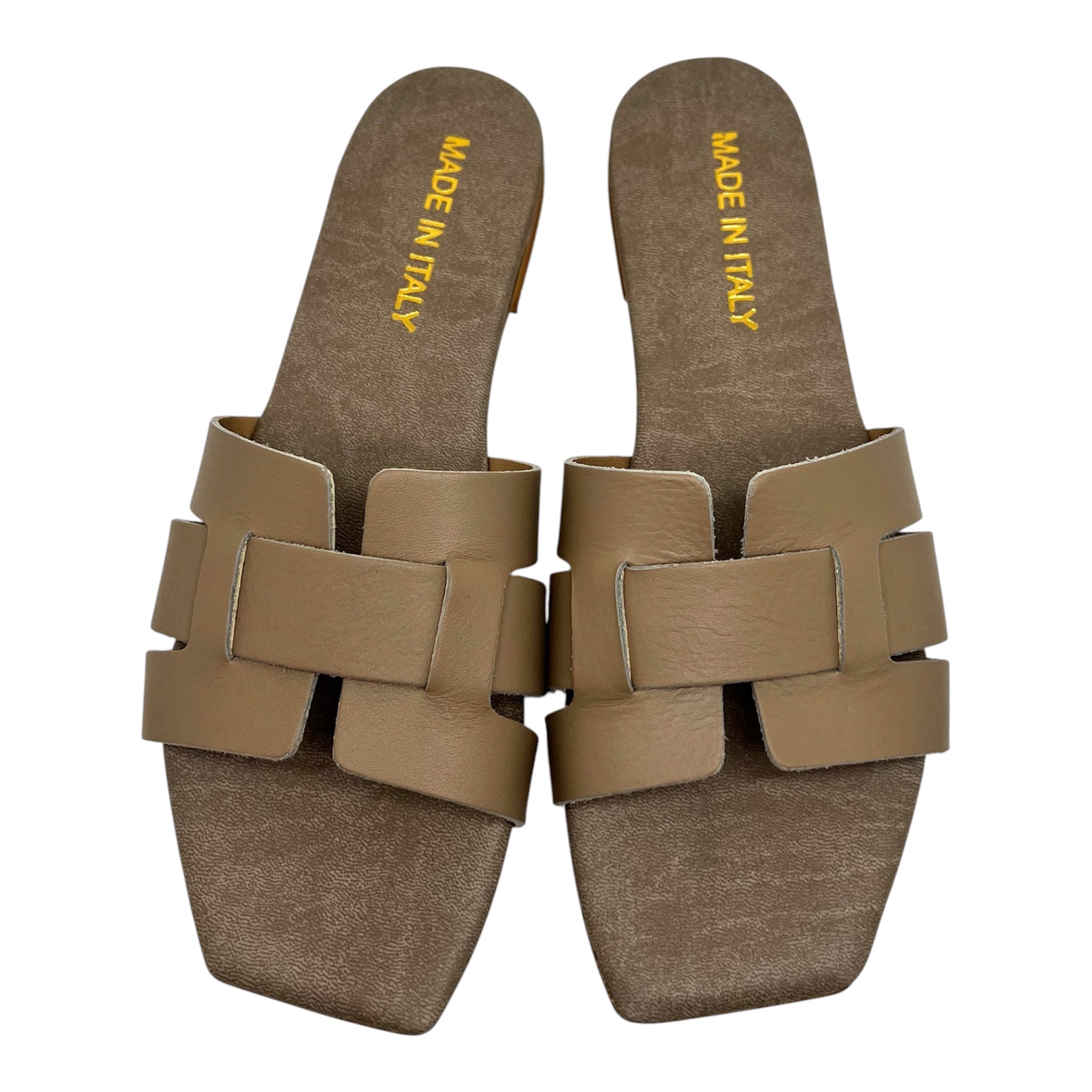 Ciabattina pelle taupe made in Italy Kim