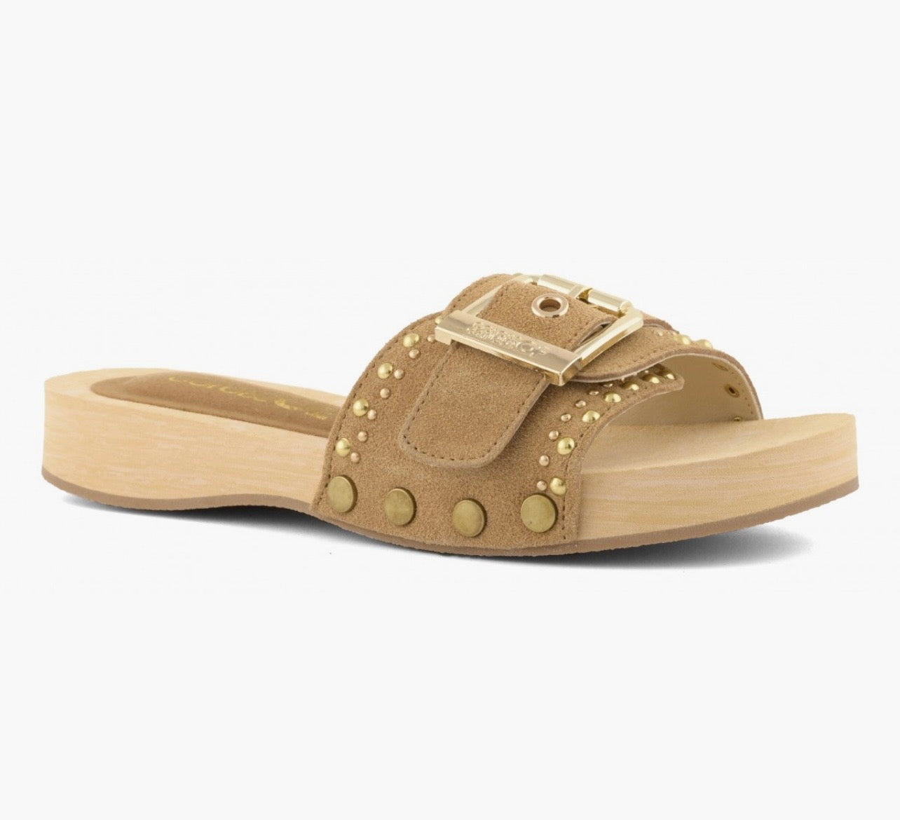 Zoccolo in camoscio cuoio