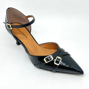 Slingback vernice nera tacco 50