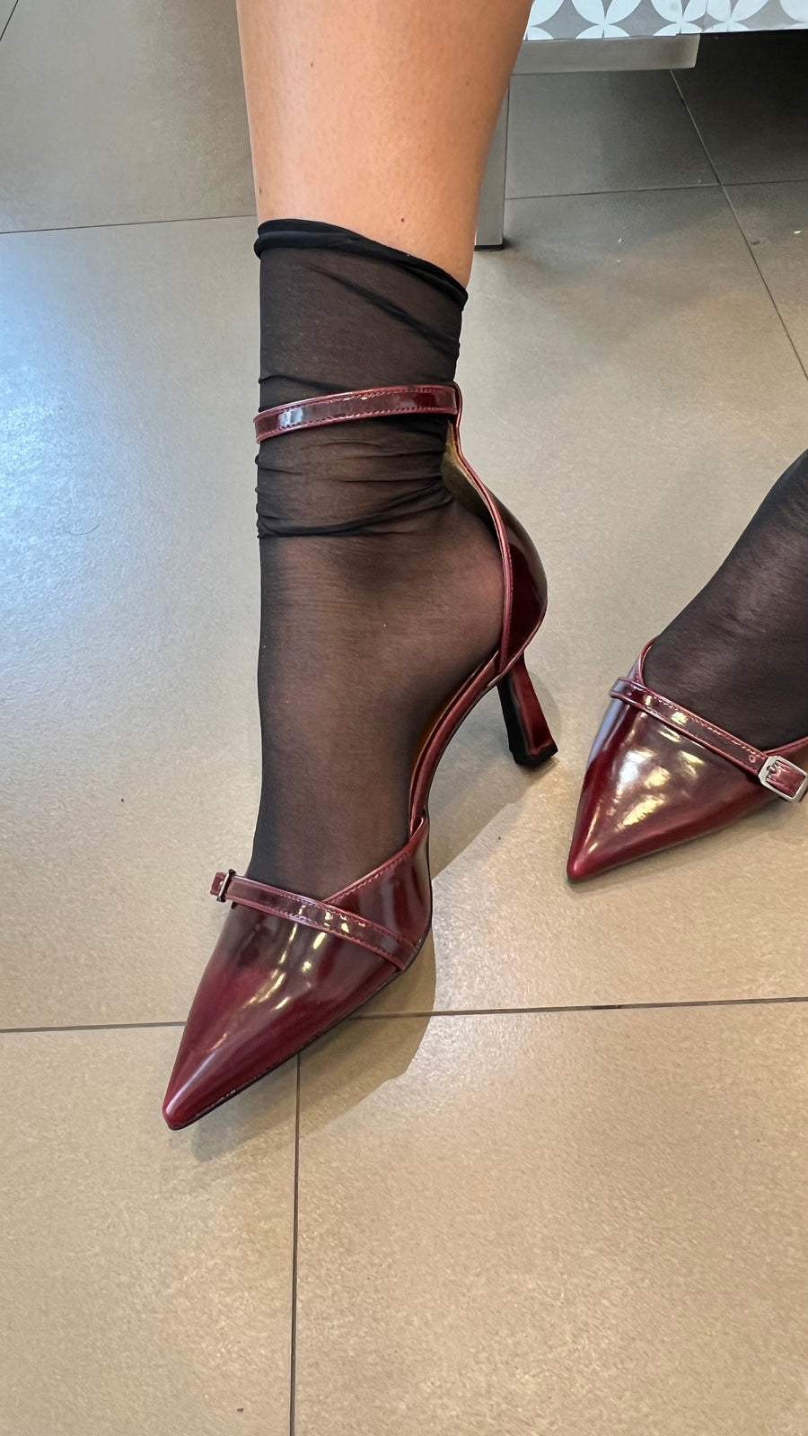 Décolleté cinturino bordeaux Melody made in Italy9
