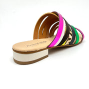 Sandalo fasce Multicolor pelle