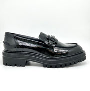 Mocassino pelle nero vernice