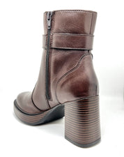 Stivaletto pelle moro tacco largo