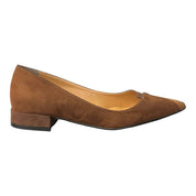Ballerina Punta a Mandorla in Camoscio Cuoio - Tacco Basso 2cm | Alexandra Effe