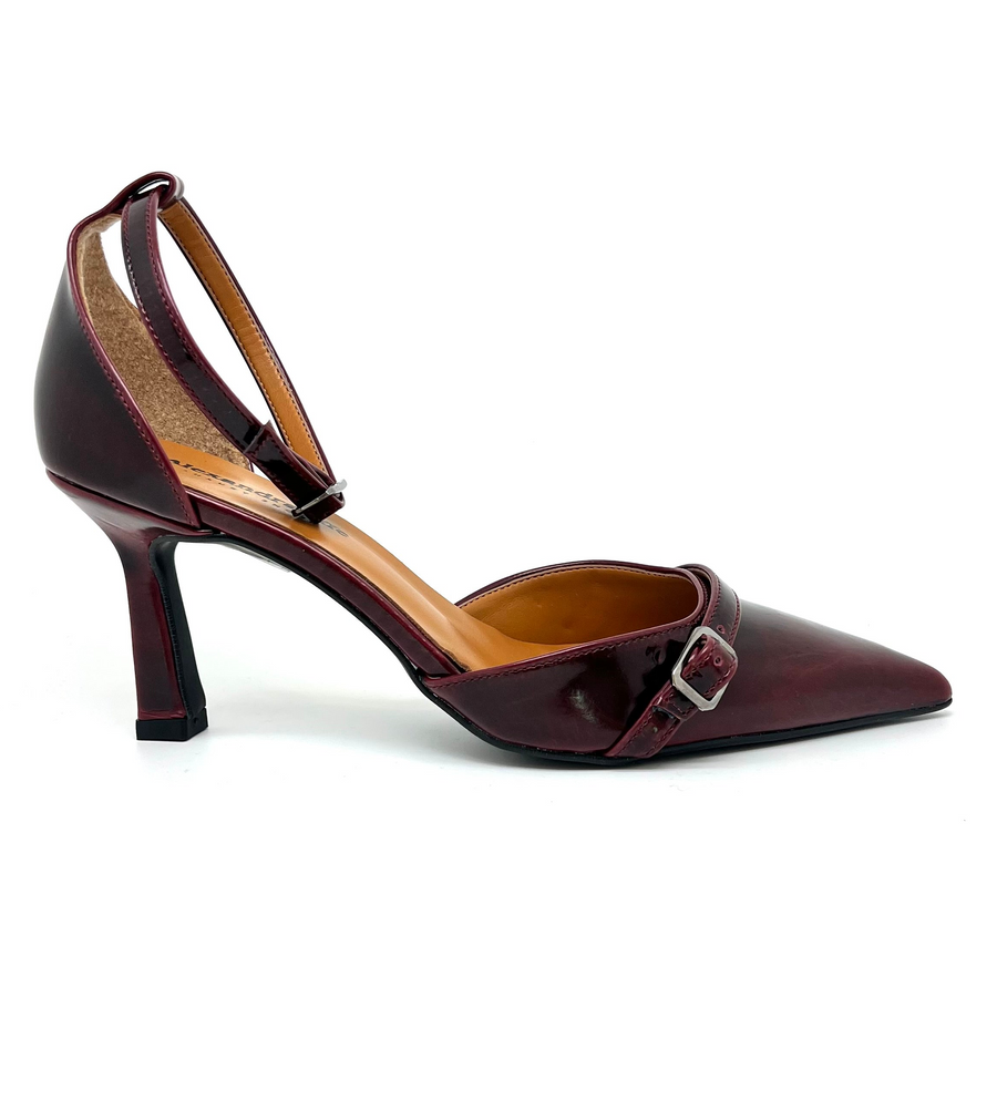 Décolleté cinturino bordeaux Melody made in Italy