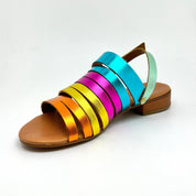 Sandalo pelle Multicolor made in Italy