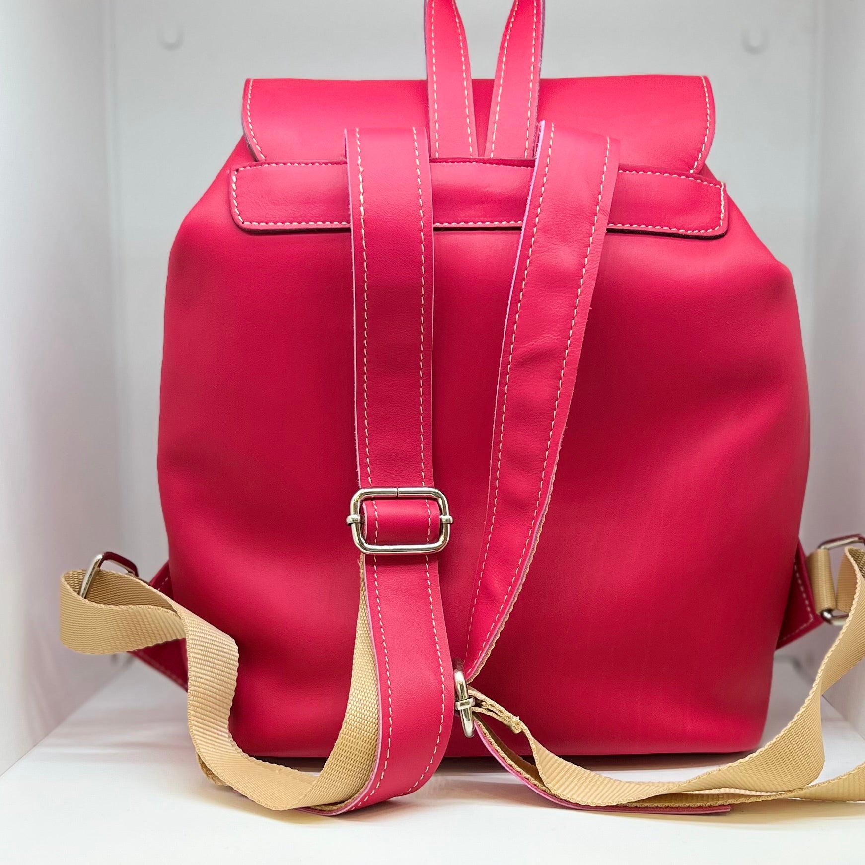 Zaino pelle fuxia made in Italy