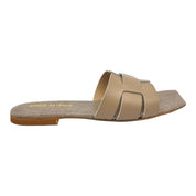 Ciabattina pelle taupe made in Italy Kim