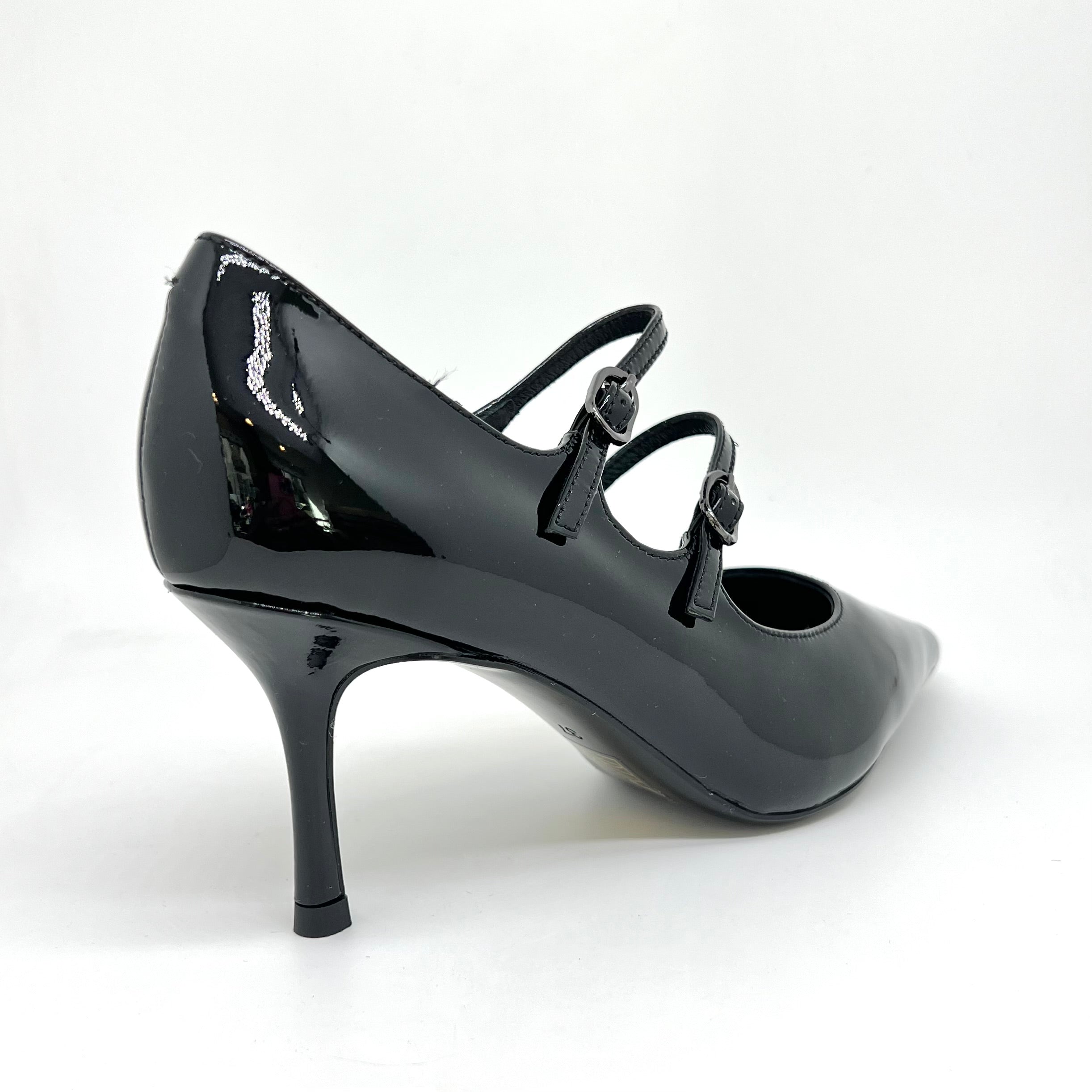 Décolleté cinturini vernice nero